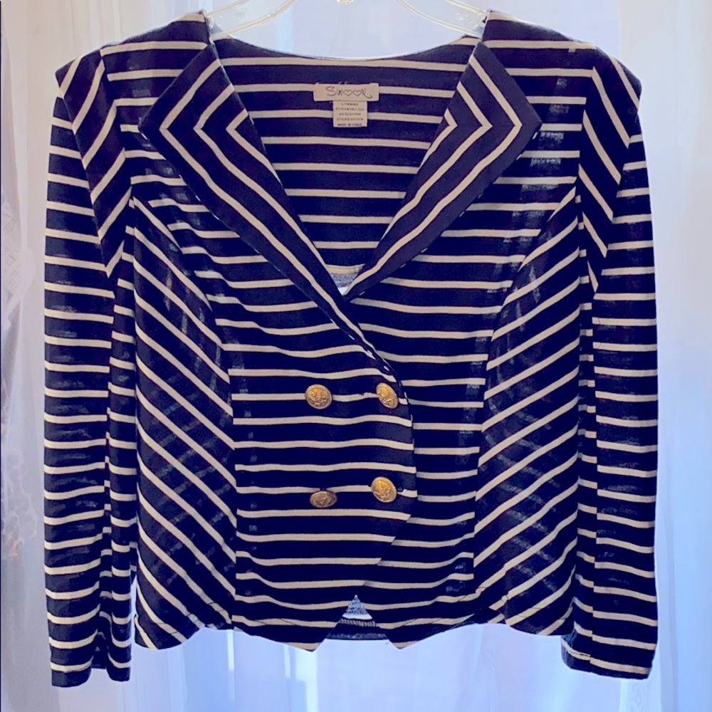 Navy Striped Blazer